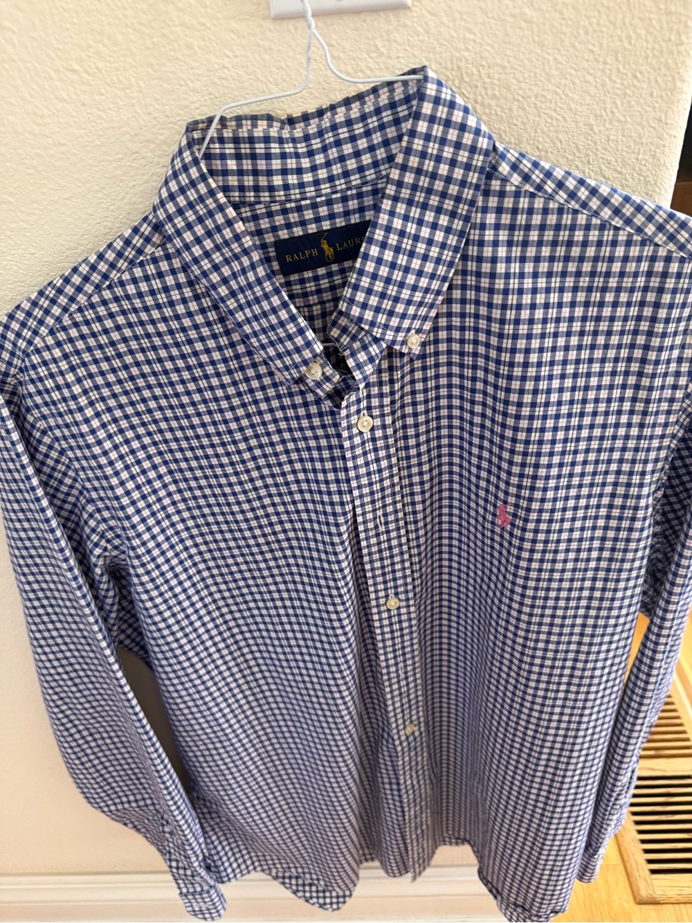 Polo by Ralph Lauren Navy and White Gingham Button-Down Shirt